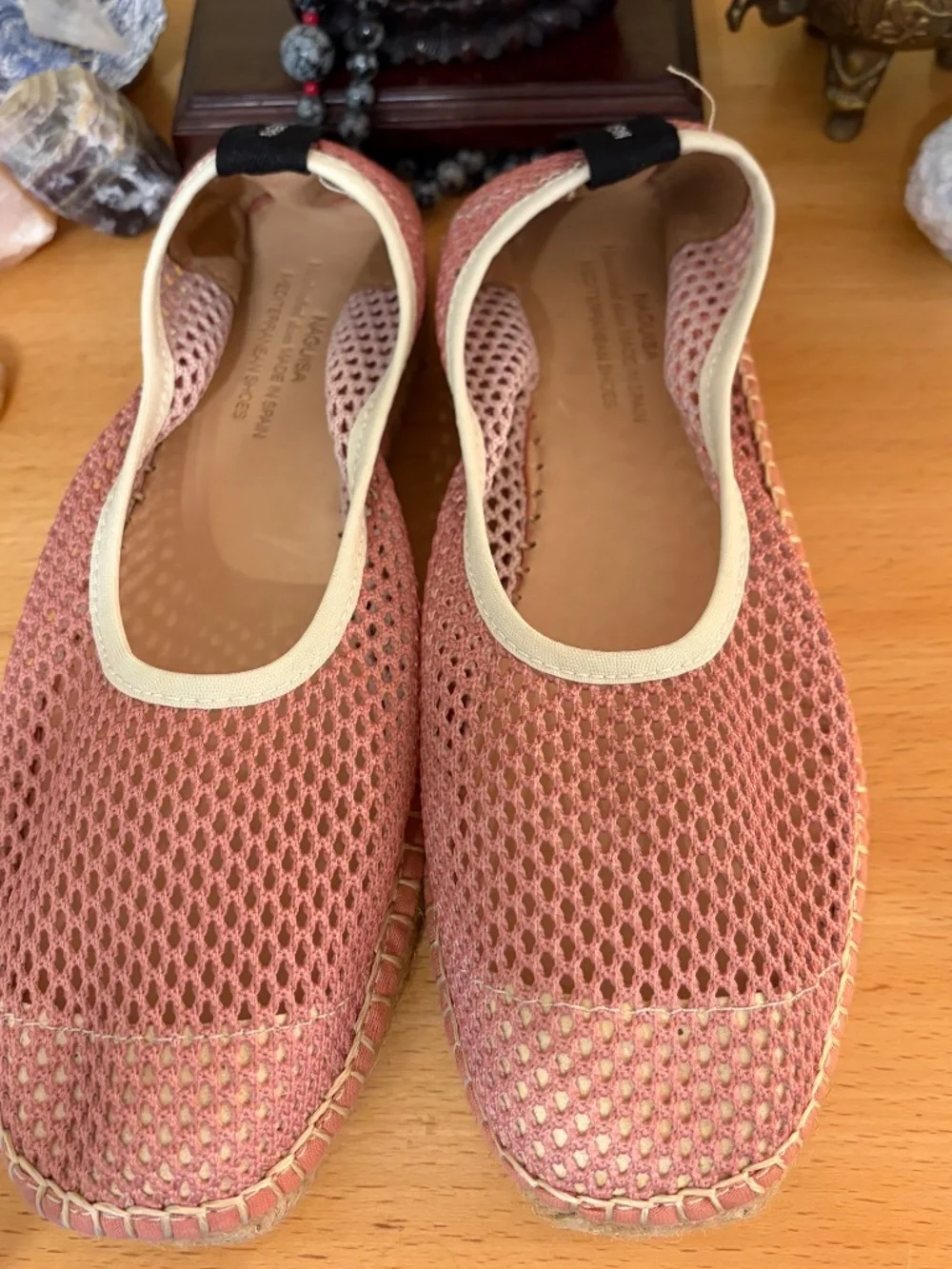 NWOT Naguisa Women 38 US 8 Mesh Espadrille Flat Free People Dusty Rose Cottage